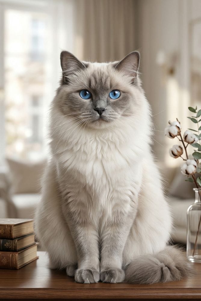 chat ragdoll couleur blue point